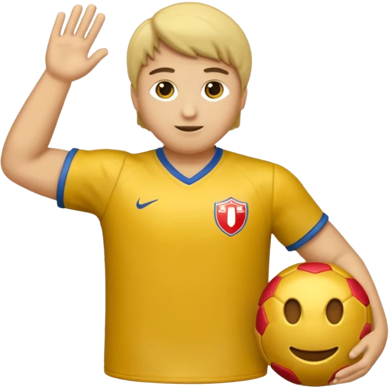 Мужчина блондин золотистый оттенок, светлая кожа,  голубая футболка emoji