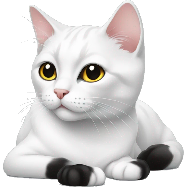 White cat with black patches emoji