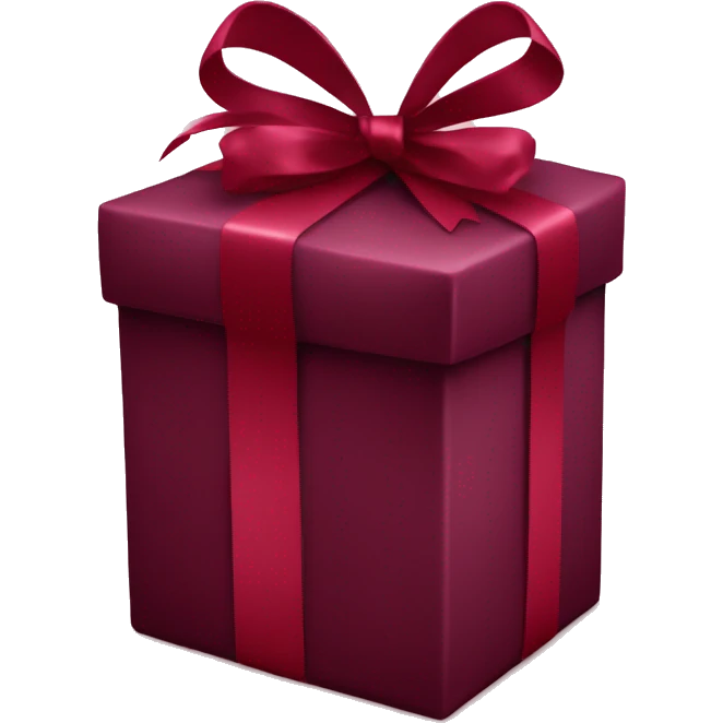Burgundy coloured gift with burgundy ribbon  emoji