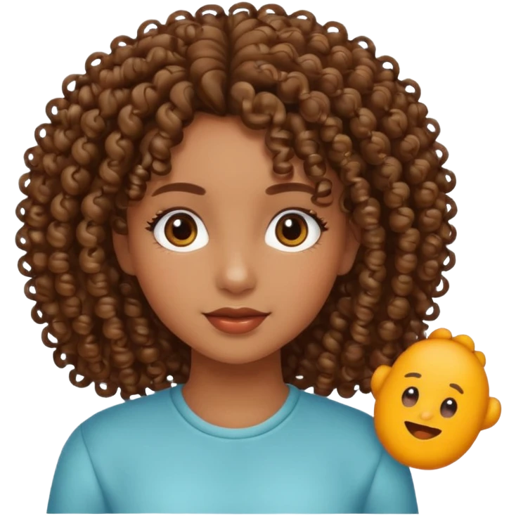 بنت شعرها كيرلي emoji