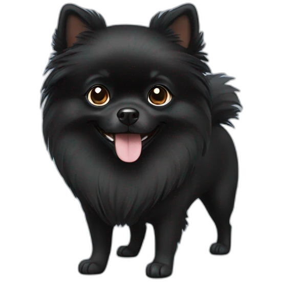 Black Pomeranian emoji