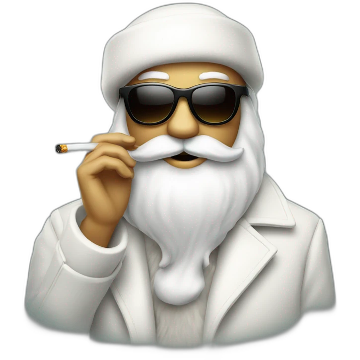 "Fashionable Santa with sunglasses and a cigarette in his mouth." emoji