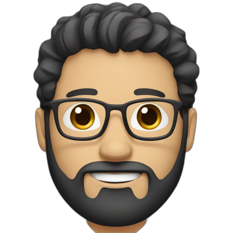 doctor brown beard smiles white skin color black hair on the head emoji