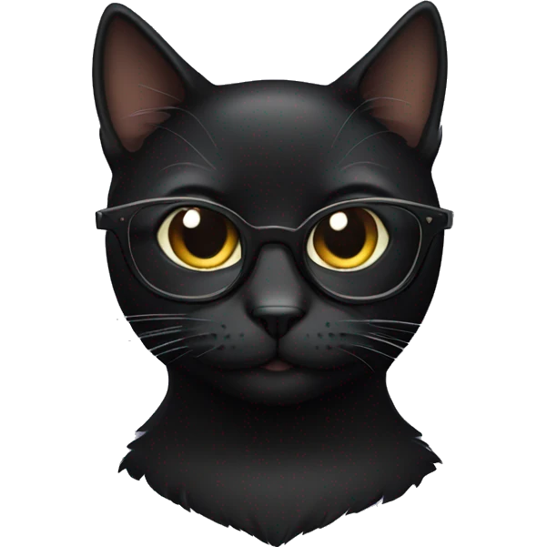 Black cat with glasses emoji