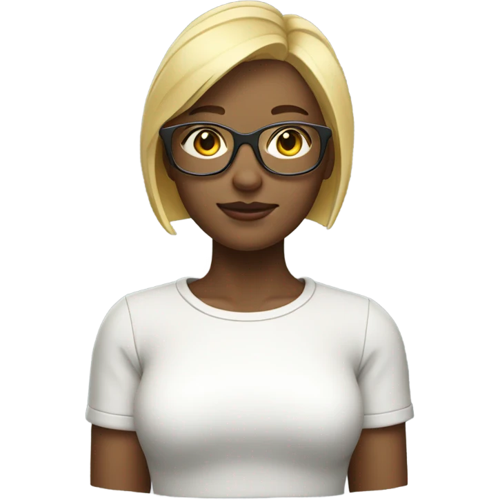 blonde girl with short hair glasses light vr emoji