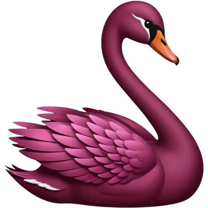 Maroon swan with bow emoji