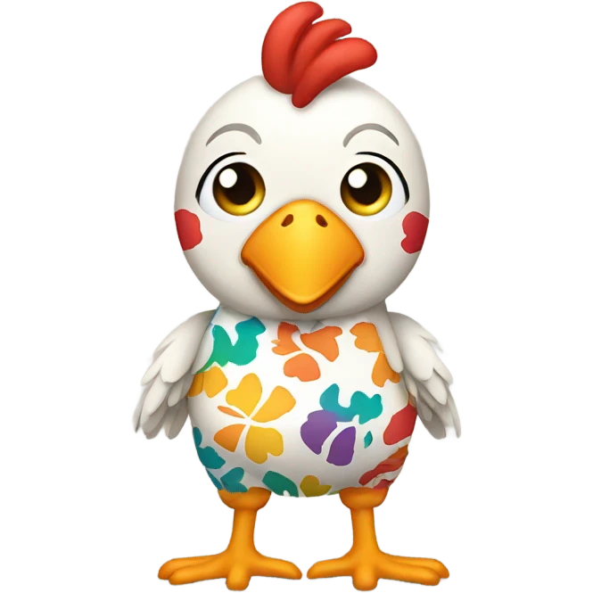 Chicken wearing pants emoji