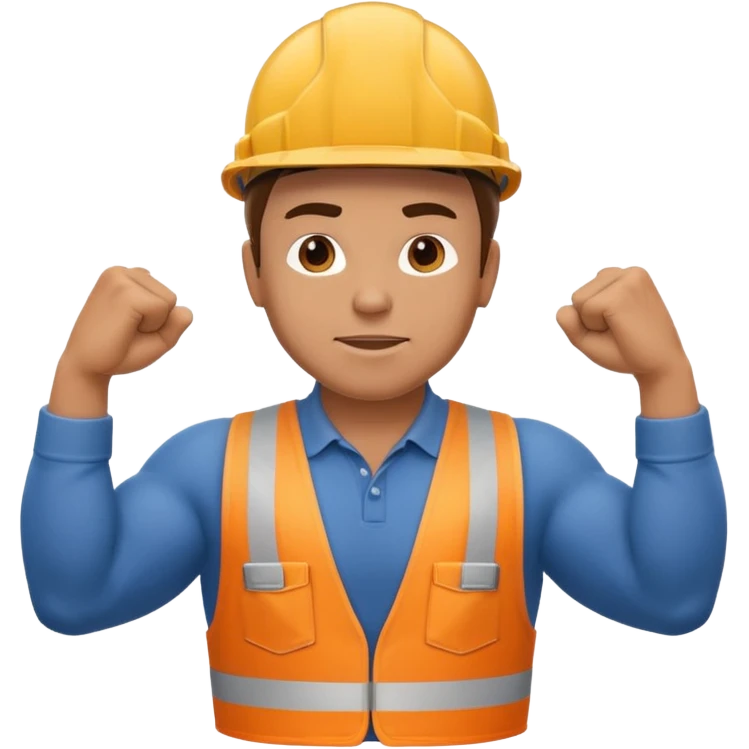construction worker flexing his muscles emoji