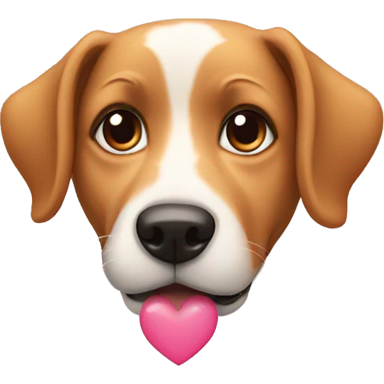 Dog with Hearts in his eyes emoji