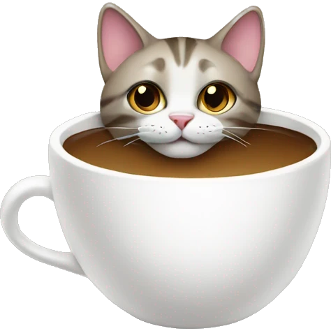 Cat whit coffee emoji