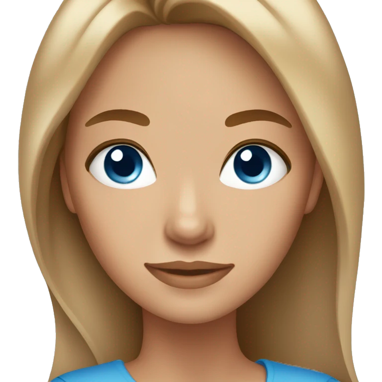 stunning tan girl light brown hair blue eyes emoji