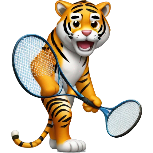 tiger with racket emoji