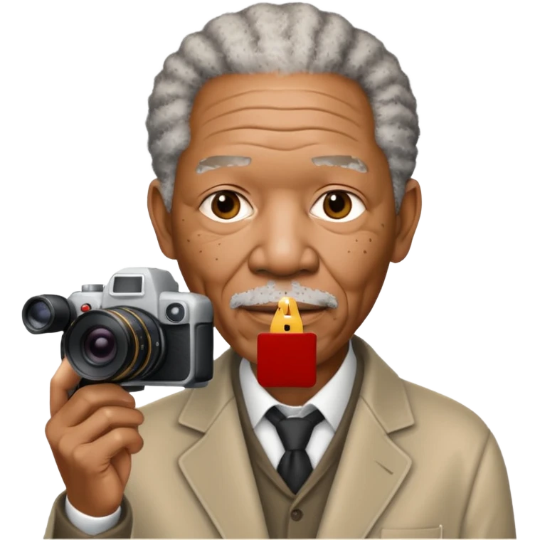 morgan freeman with camera emoji