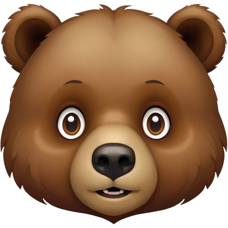 Realistic cute big eye grizzly bear emoji