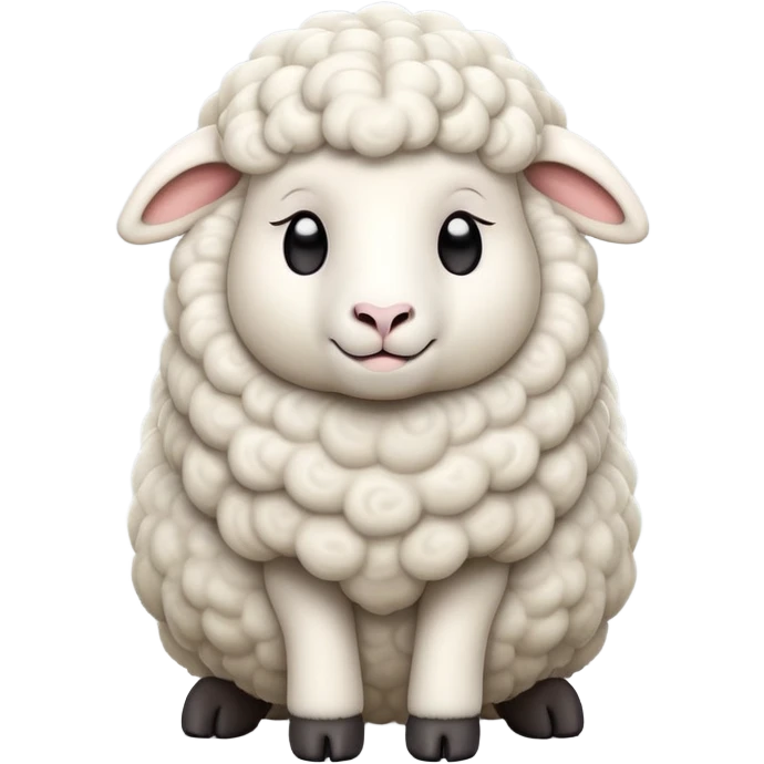 cinematic-[sheep]-realistic-full-body-sitting-emoji,-tail-flicking-lazily,-head-tilted-dramatically,-curly-[white]-fur,-simplified-yet-realistic-focused-features,-highly-detailed,-glowing-with-an-almost-sarcastic-glow emoji