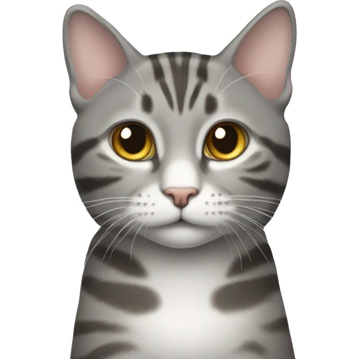 grey tabby cat with white stripe on right eye emoji