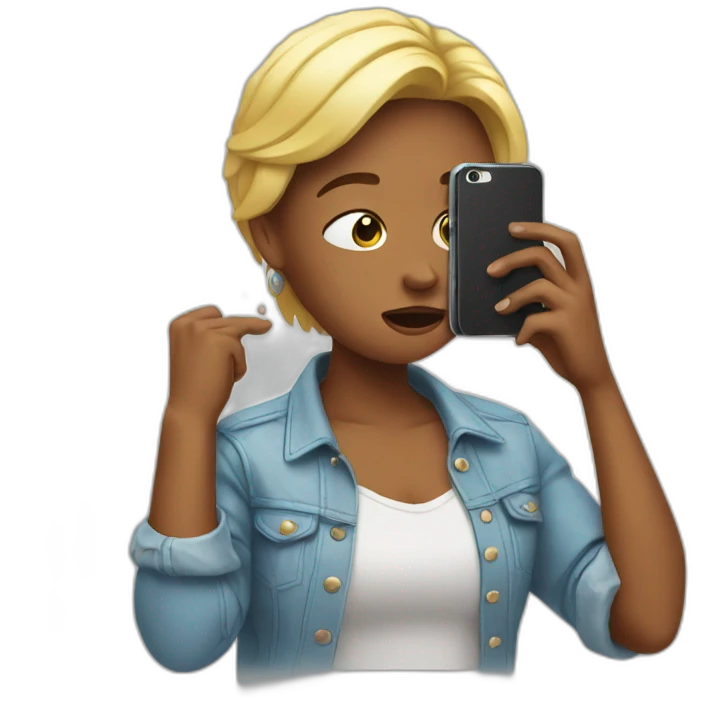 influencer holding phone and crying emoji