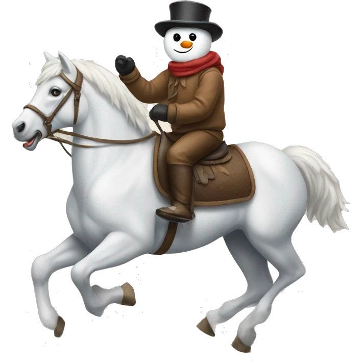 snowman riding a horse emoji