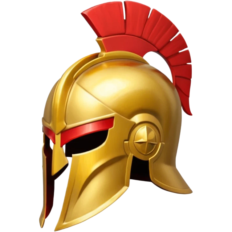 a golden Spartan helmet with a red crest emoji
