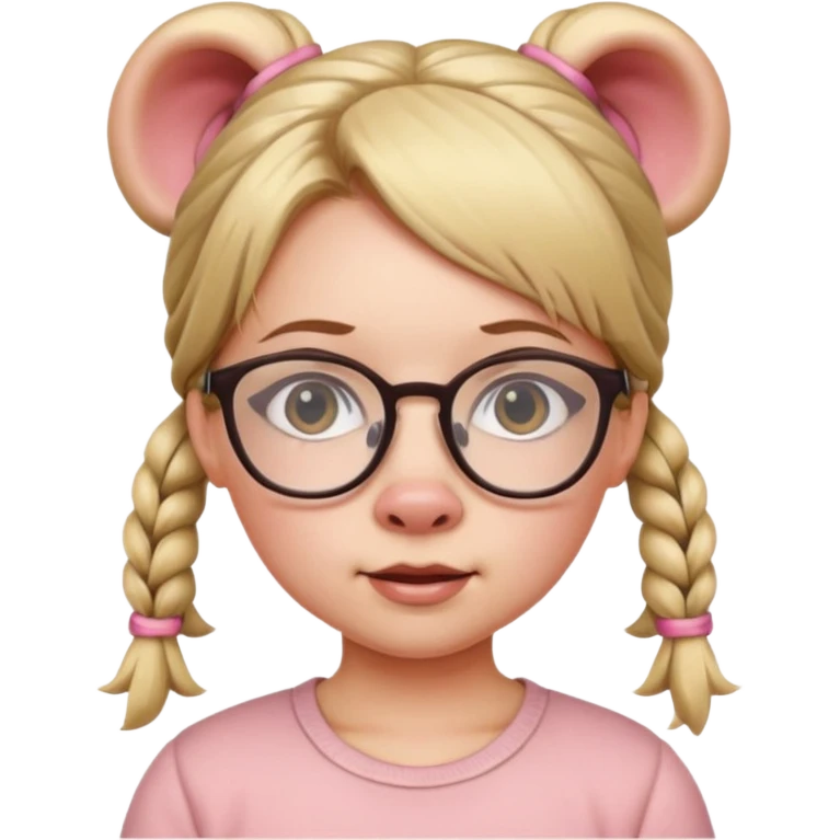 Girl pig tails glasses emoji