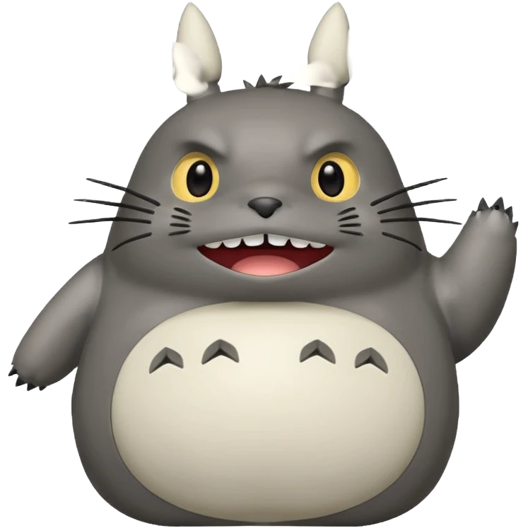 Totoro with eyes wide in excitement  emoji