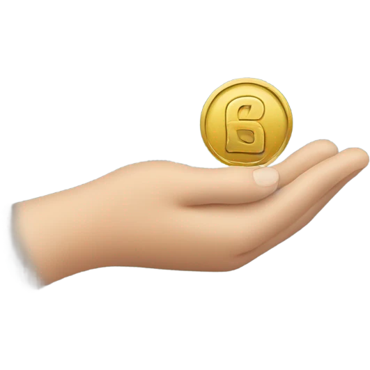 Hand putting down the coin emoji
