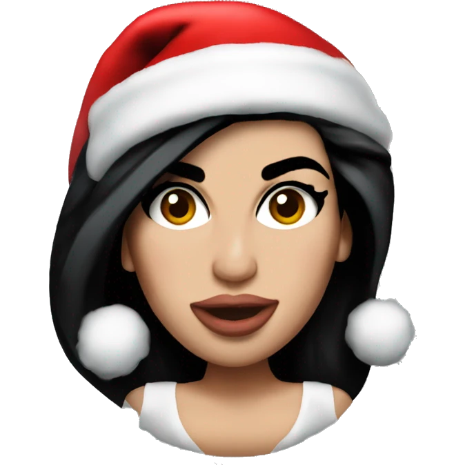 Amy Winehouse with santa hat emoji