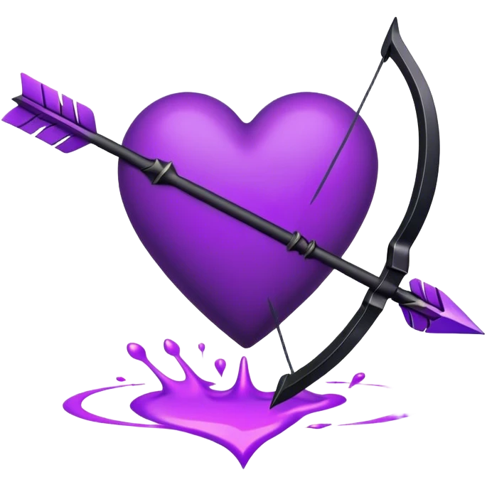 Black heart with arrow and purple  emoji