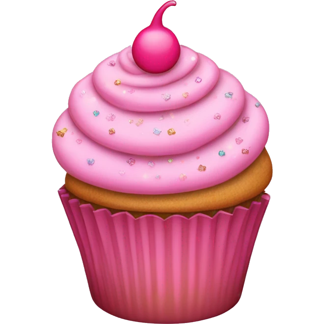 pink glittery cupcake emoji