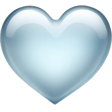 Glass clear white heart  emoji