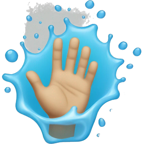 hand throwing water emoji