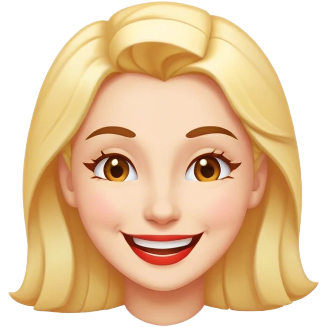 mulher sorrindo e piscando emoji