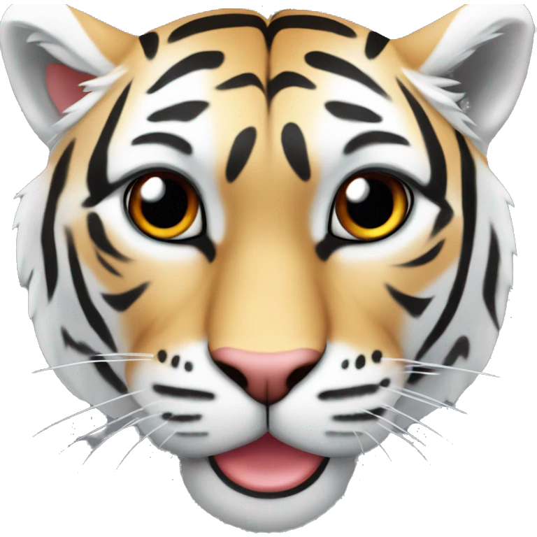 Tigre blanco con ojos de corazón  emoji