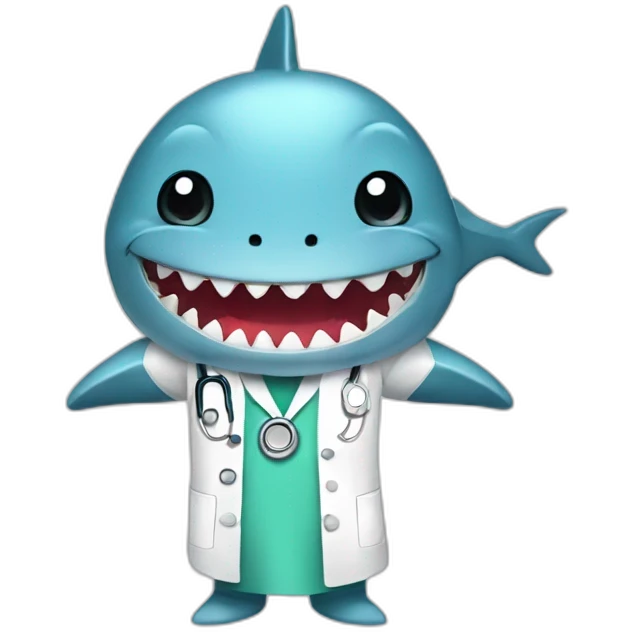 a cute shark wearing a medical gown emoji