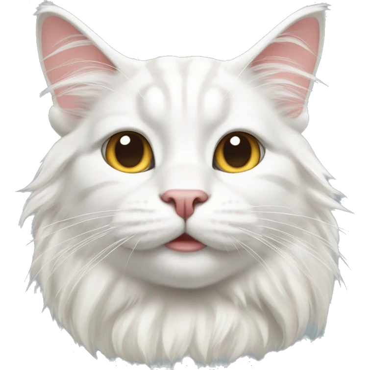 Mainecoon white cat  emoji
