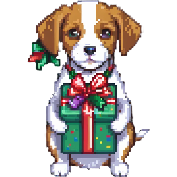 dog with presents emoji