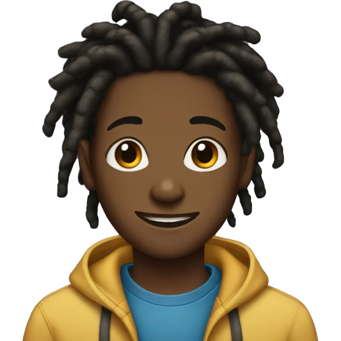 Black 14 year old black boy with dread locks emoji