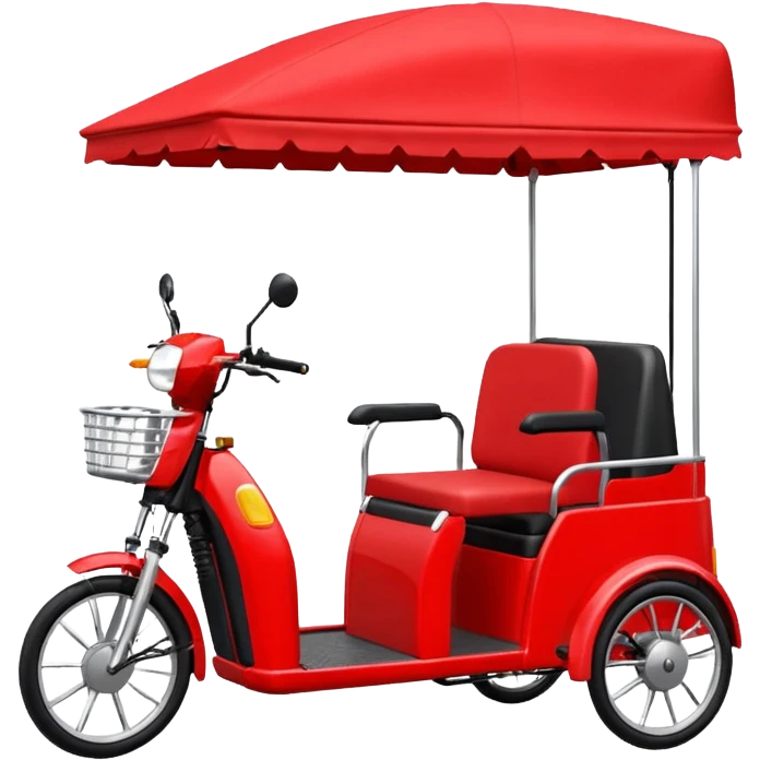 generate an ios genmoji of an e rickshaw red emoji