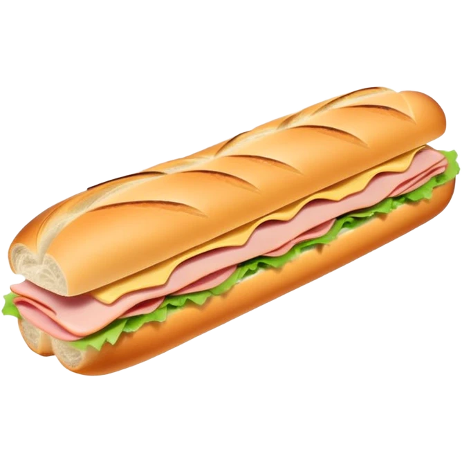 Ham Swiss baguette sandwich  emoji