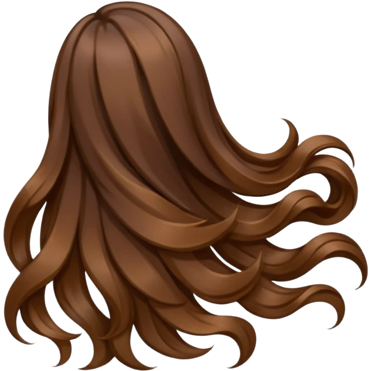 back view of long brown hair emoji