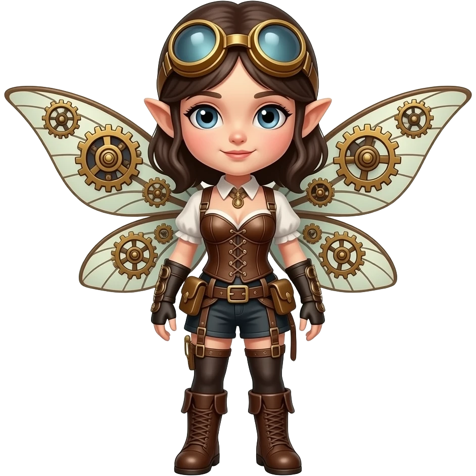 Vrouwtje fairy steampunk emoji