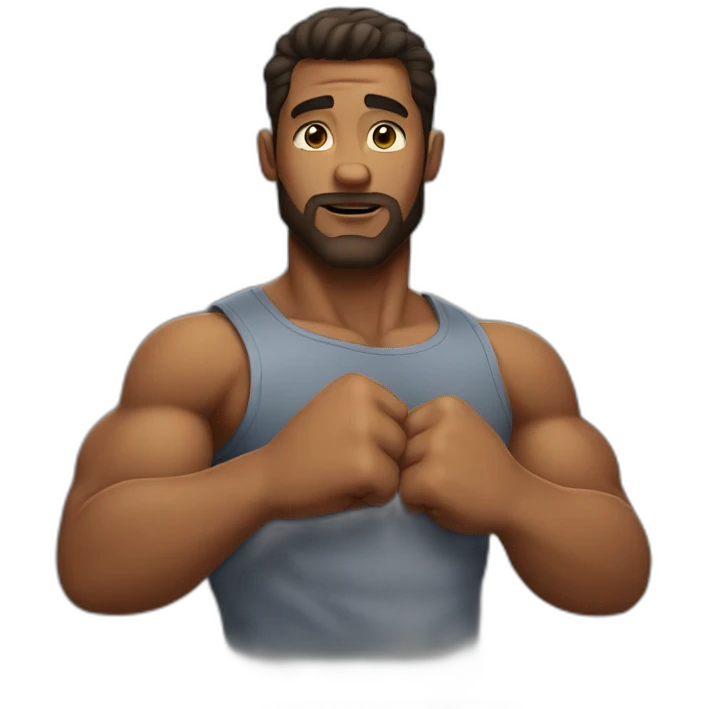 man pounding chest with fist emoji