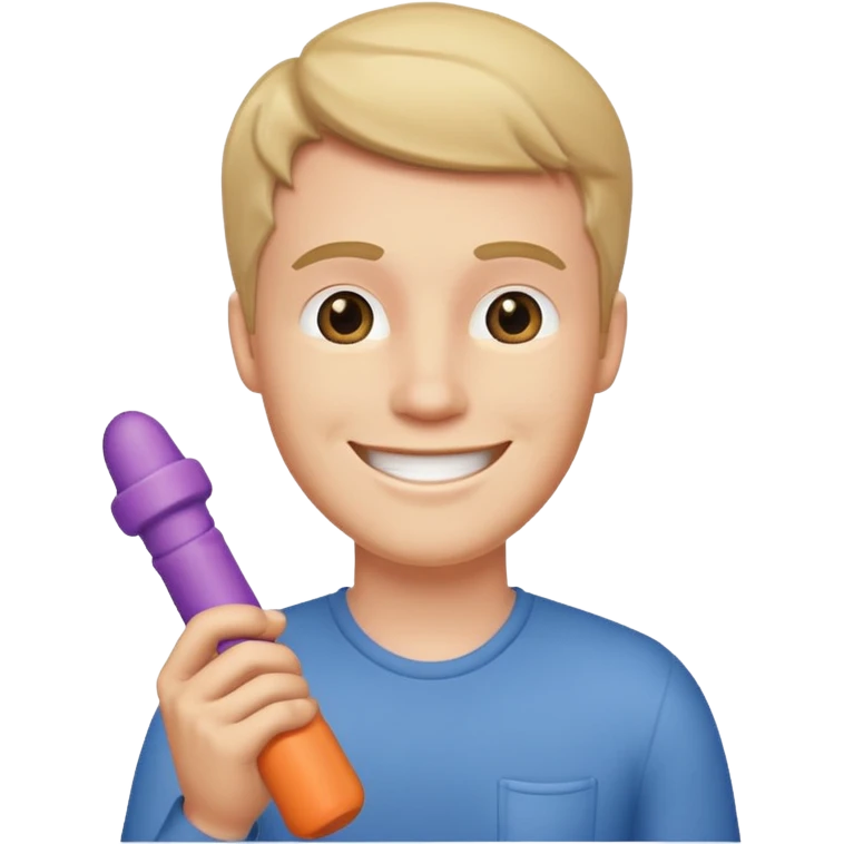 White guy with a dildo emoji
