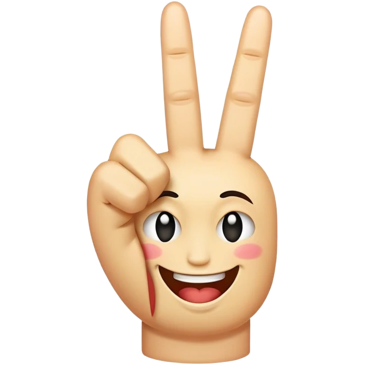 Middle finger with a face smiling emoji