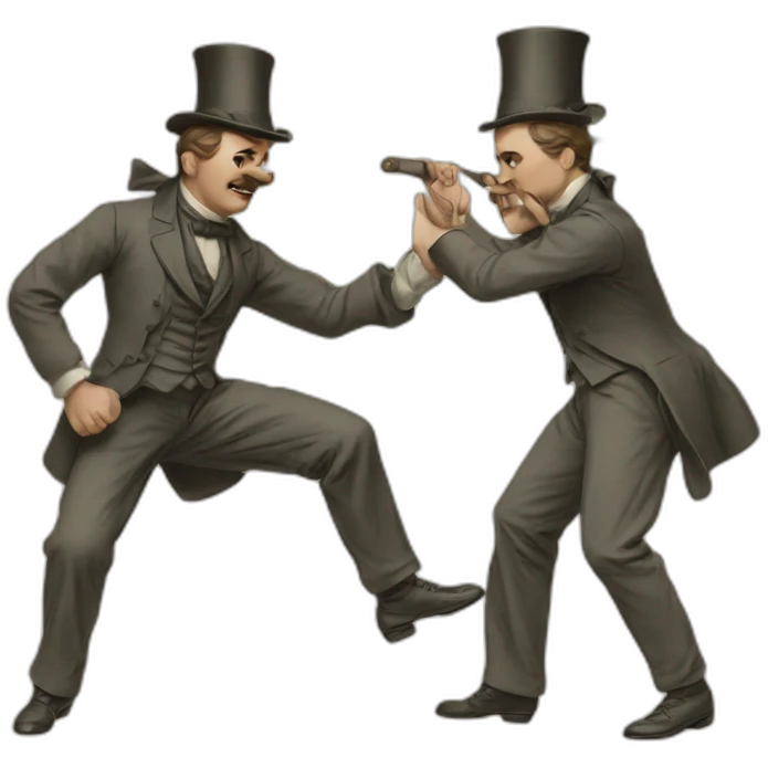 Snob Men fighting from 1900 emoji