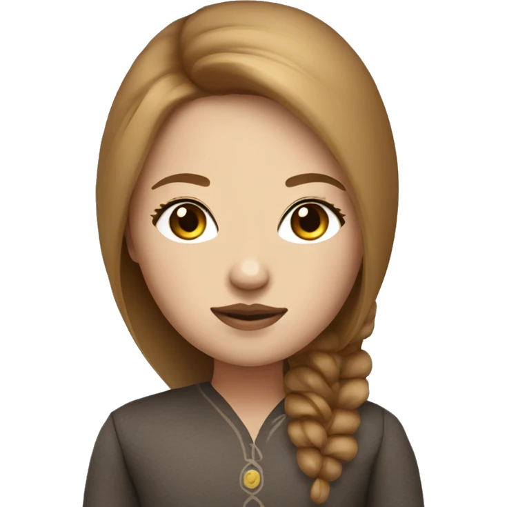 Light brown hair Matreshka with lashes  emoji