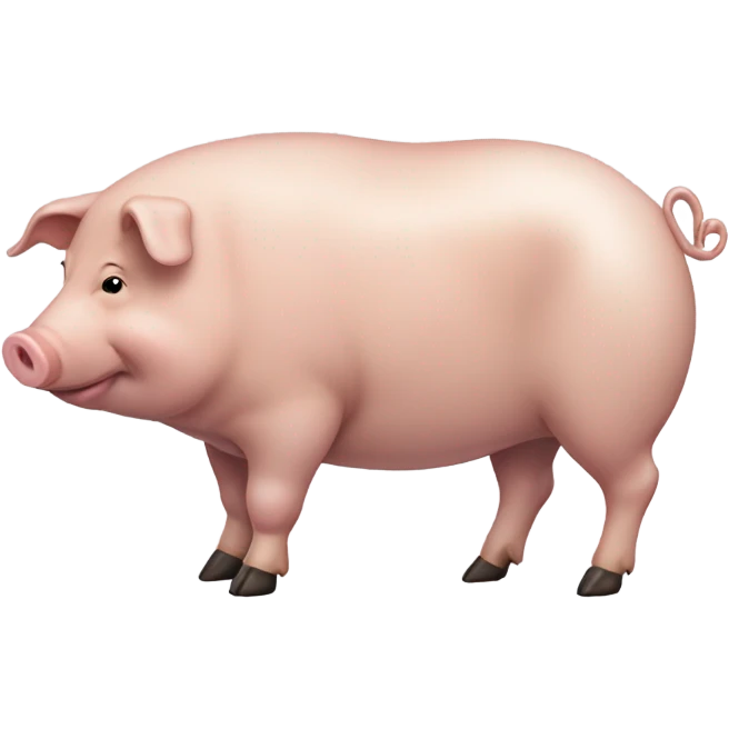 Huge maximum fattest pig sow side view emoji