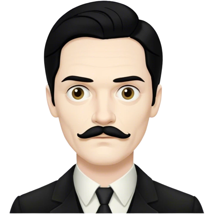 james march, american horror story, black hair, even peters, thin moustache,  emoji