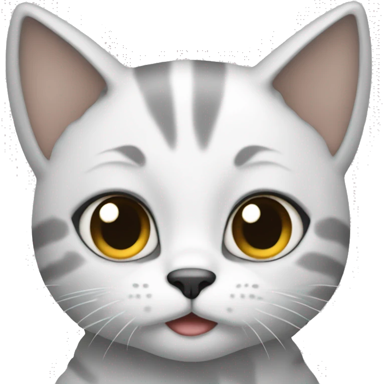 una persona abrasqndo un gato que es blanco con gris emoji