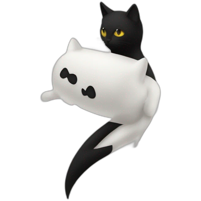 Chat noir et blanc avec une tâche noire sur le museau  emoji